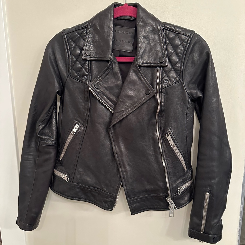 All Saints black leather jacket